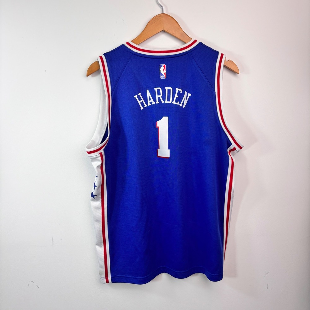 James Harden Philadelphia 76ers Nike Swingman Jersey #1 Blue NBA XL Dri Fit